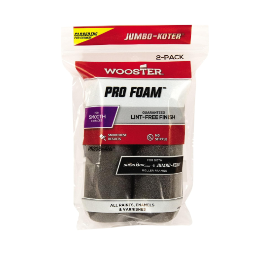 WOOSTER RR308-4 1/2 Jumbo-Koter 4-1/2 in. Pro Foam Roller Cover Closed End (2-Pack)